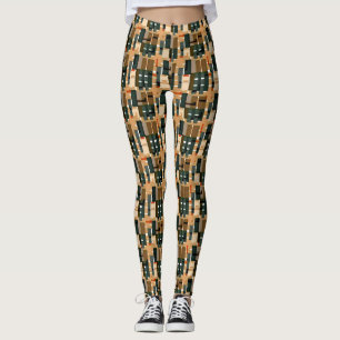 Aquamarin-grüne Streifen Leggings