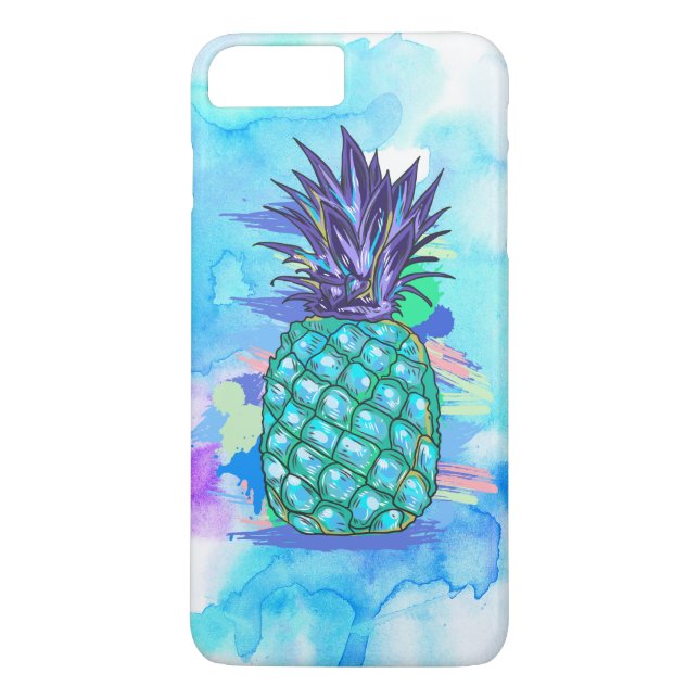 Aquamarin-grüne und Lila Ananas Case-Mate iPhone Hülle (Rückseite)