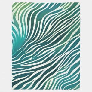 Aquamarin grüne Zebra Streifen  Blankette Fleecedecke