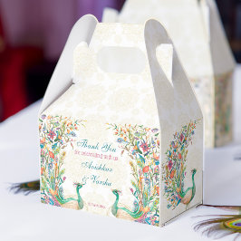 Aquamarin-grüner Cerealien-Blumenpfau Geschenkschachtel