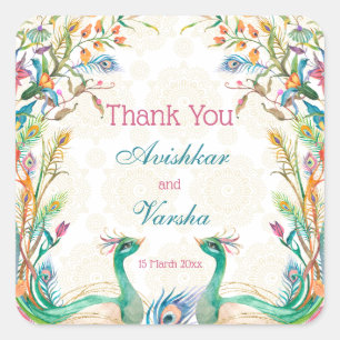 Aquamarin-grüner Cerealien-individuelle Name Quadratischer Aufkleber