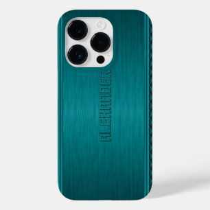 Aquamarin-grüner Metallbürstenlook Case-Mate iPhone Hülle