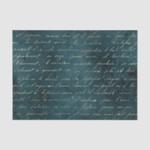 Aquamarin Grunge Vintage Kalligraphie Seidenpapier