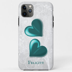 Aquamarin Hearts Personalisiert Case-Mate iPhone C Hülle