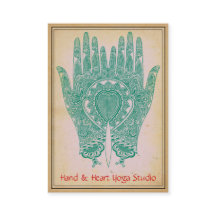 Aquamarin Henna Hands Yoga Studio Business Card