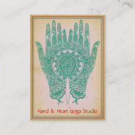 Aquamarin Henna Hands Yoga Studio Business Card Visitenkarte