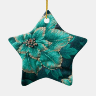 Aquamarin Holiday Poinsettia Weihnachtsschmuck