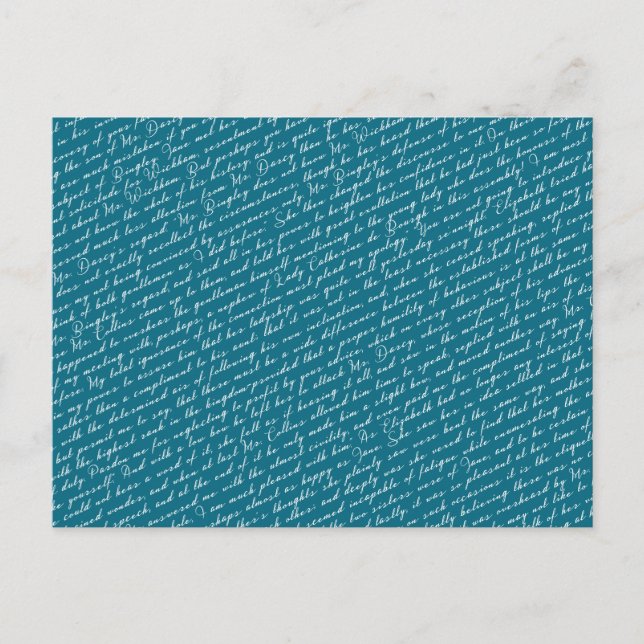 Aquamarin Jane Austen Pride Prejudice Postkarte (Vorderseite)