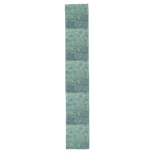 Aquamarin, Jugendstil, Vintag, floral, Muster,aqua Großer Tischläufer