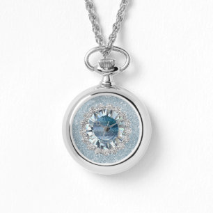 Aquamarin-Juwel-Muschel Armbanduhr