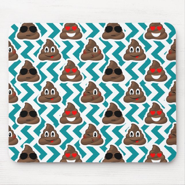 Aquamarin kacken Sie Emoji Muster Mousepad (Vorne)