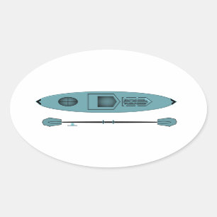 Aquamarin Kayak Oval Sticker