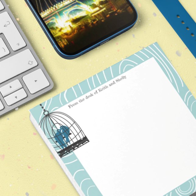 Aquamarin Kissing Love Birds Scrapbook Page oder K Notizblock (Von Creator hochgeladen)