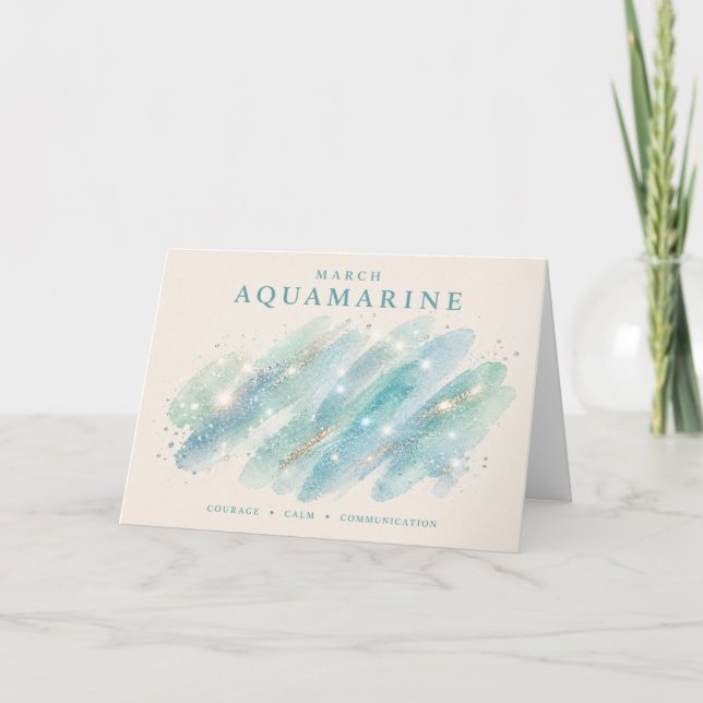 Aquamarin-Kristallstrich Karte (Vorderseite)