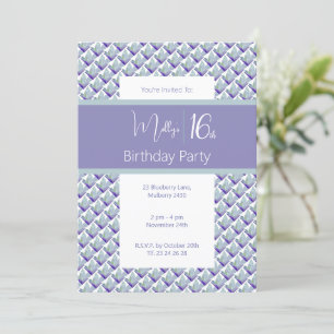 Aquamarin Lila Magnolia Lila Süße 16. Geburtstag Einladung