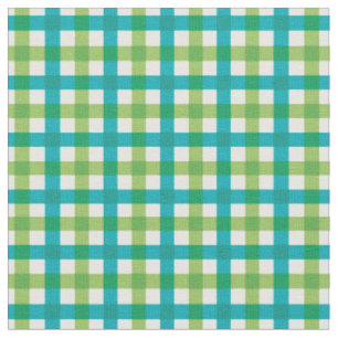 Aquamarin & Lime Green Bright Gingham Kariert / Ta Stoff