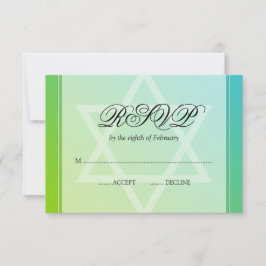 Aquamarin Lime Green Star von David Bat Mitzvah UA RSVP Karte