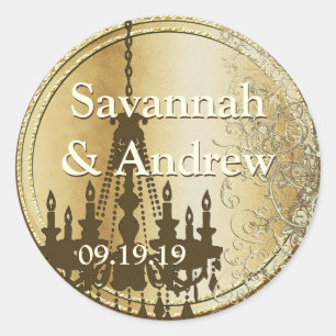 Aquamarin Love Bird Gold Wedding Siegel Runder Aufkleber