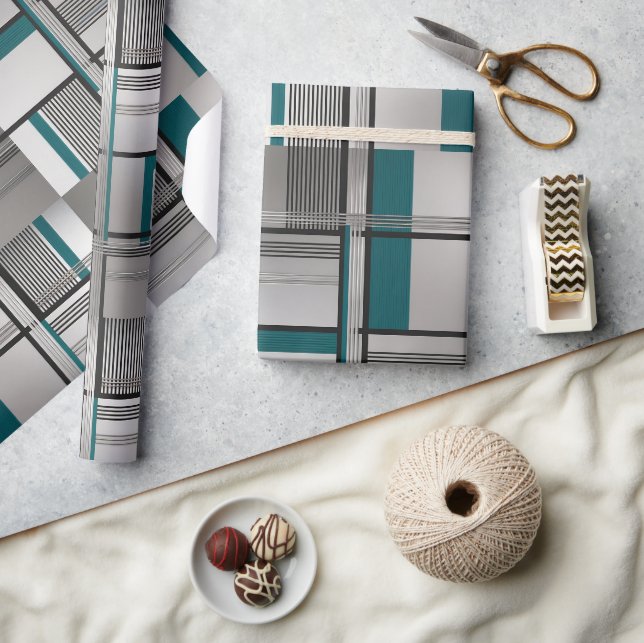 Aquamarin Matrix Luxe Wrapping Paper Geschenkpapier (Kunsthandwerk)