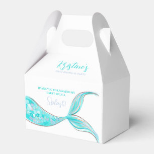 Aquamarin Mermaid Schwanz Theme Birthday Gefallen  Geschenkschachtel