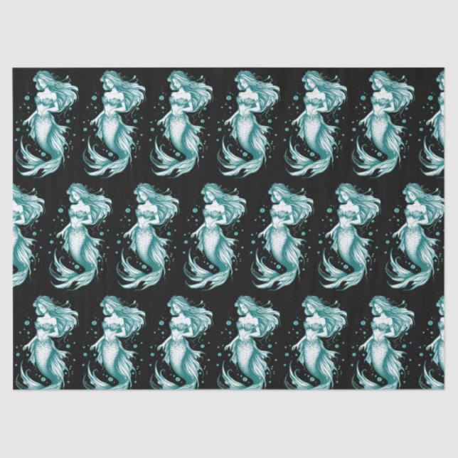 Aquamarin Mermaid Seidenpapier (Vorderseite)