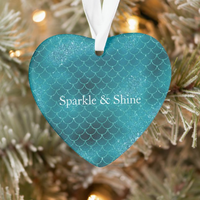 Aquamarin Mermaid Sparkle Ornament (Baum)