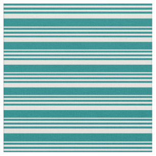 Aquamarin- & Minzcremestreifen/Linienmuster Stoff