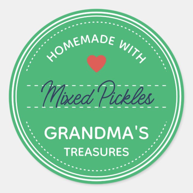 Aquamarin Minze Green Jar Lid Labels Handgeschrieb Runder Aufkleber (Vorderseite)