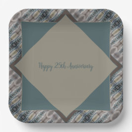 Aquamarin mit graubraun pappteller