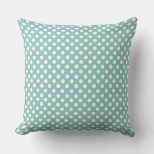 Aquamarin mit Polka Dots Throw Kissen 20x20