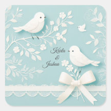 Aquamarin mit romantischer Hochzeit und Vogelhochz