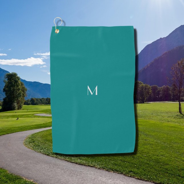 aquamarin - Monogramm hinzufügen Golfhandtuch (Von Creator hochgeladen)