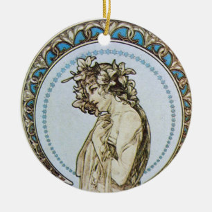 Aquamarin Moon Goddess Keramikornament