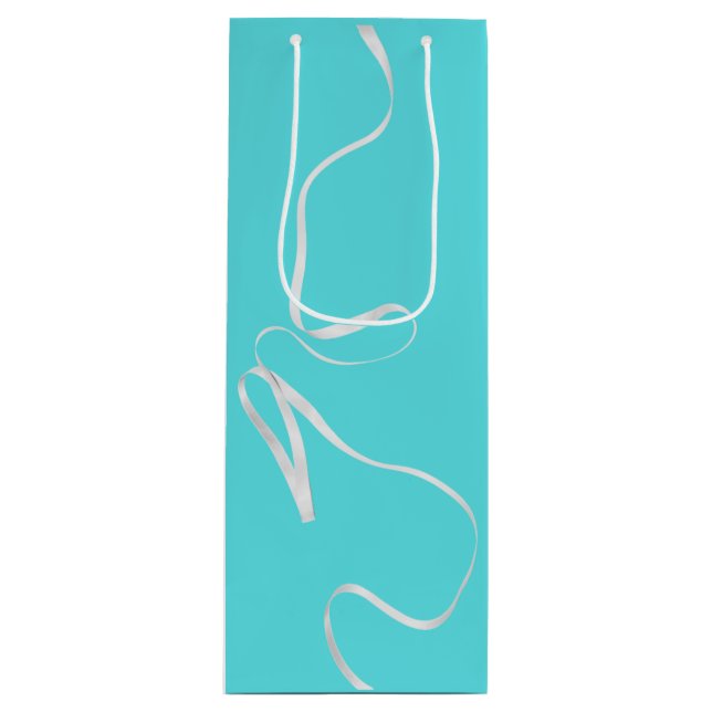 Aquamarin & Multiband Geschenktüte Für Weinflaschen (Vorderseite)