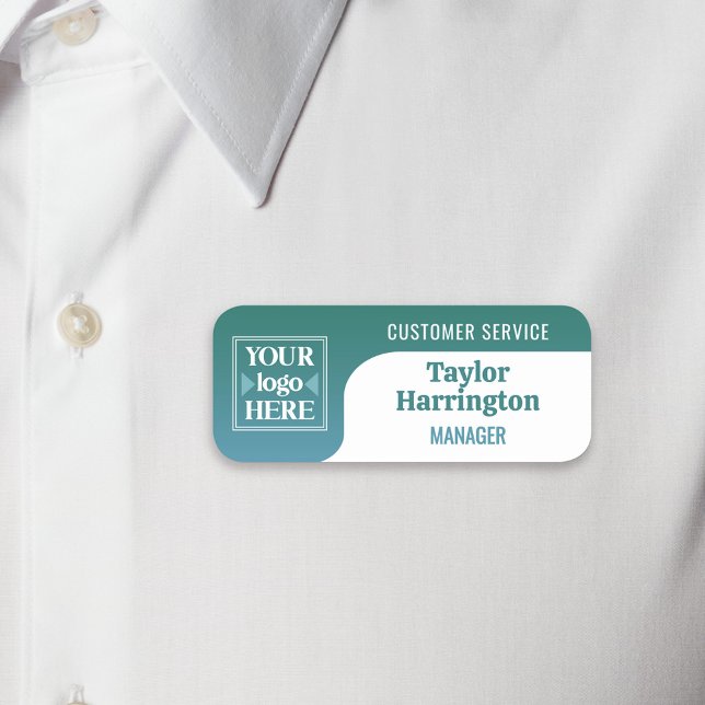 Aquamarin Name und Titel Ihres Logopersonals hinzu Namensschild (Von Creator hochgeladen)