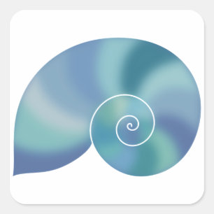 Aquamarin Nautilus Muschel Gradient Sticker