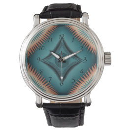 Aquamarin Navajo Peach Sunburst Armbanduhr