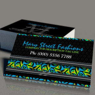 Aquamarin+ Neon Graffiti Street auf Black Business Visitenkarte