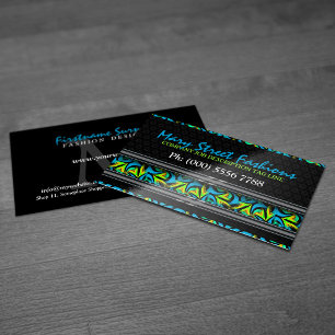 Aquamarin+ Neon Graffiti Street auf Black Business Visitenkarte