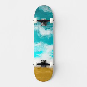 Aquamarin Ocean Beachy Waves Skateboard