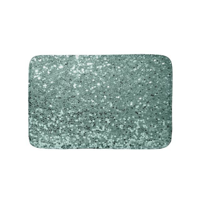 Aquamarin Ocean Blue Aqua Glitzer Sequin Luxus Badematte (Vorderseite)