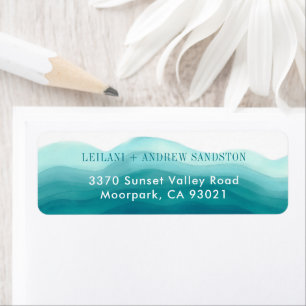 Aquamarin Ocean Ombre Wasserfarbenwelle