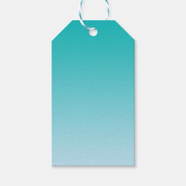 Aquamarin Ombre Geschenkanhänger (Vorderseite)