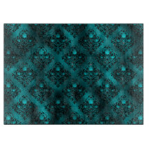 Aquamarin Ombre Glam Glitzer Damask Muster