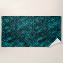 Aquamarin Ombre Glam Glitzer Damask Muster