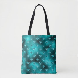 Aquamarin Ombre Glam Glitzer Diamonds Pattern