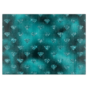 Aquamarin Ombre Glam Glitzer Diamonds Pattern Schneidebrett