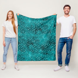 Aquamarin Ombre Glam Glitzer Polka Dots Muster Fleecedecke
