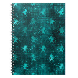 Aquamarin Ombre Glam Glitzer Unicorns Muster Notizblock