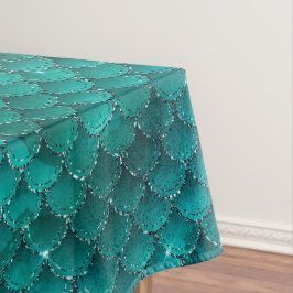 Aquamarin Ombre Glam Mermaid Scales Muster Tischdecke